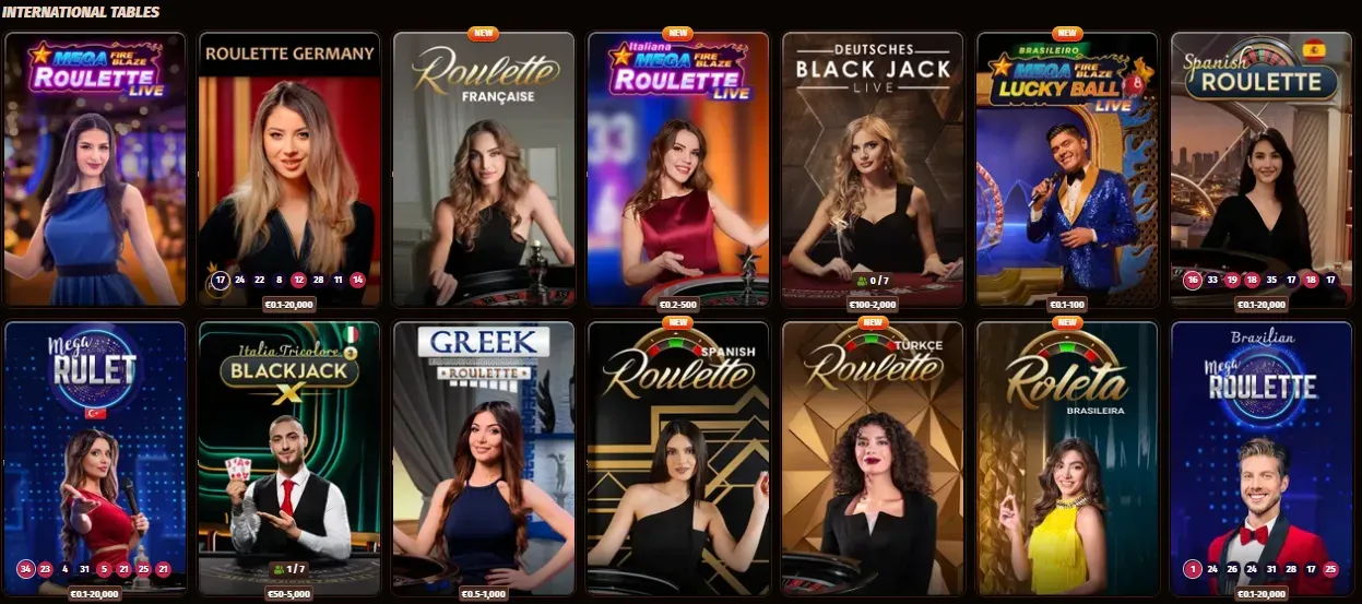 West Ace Casino internationale tafels