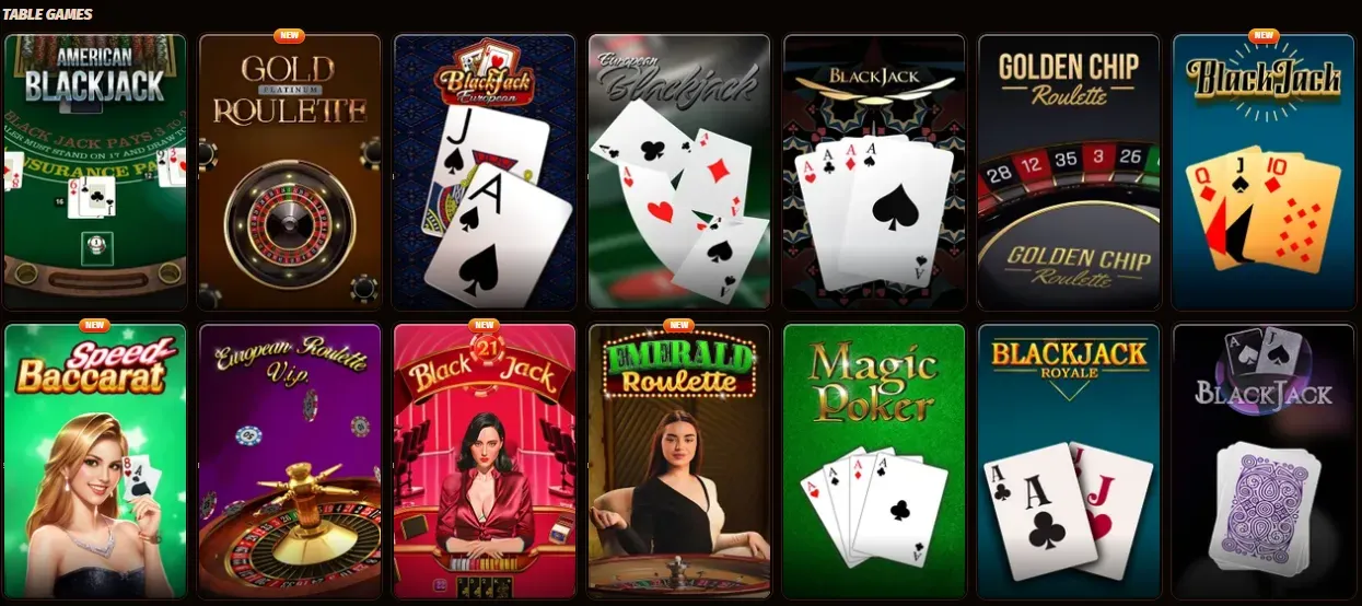 West Ace Casino tafelspellen